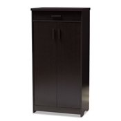 Baxton Studio Bienna Modern and Contemporary Wenge Brown Finished Shoe Cabinet